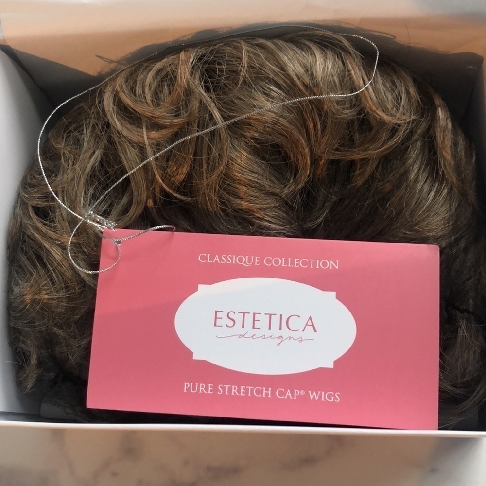 Estetica Designs Wig Petite Kate Ash Brown With Platinum Blonde Blend - Picture 7 of 16